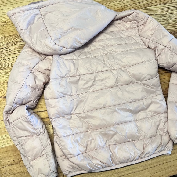 Used (brand) Ladies Dusty Pink Light Puffer Jacket Size 14 - Picture 2 of 4